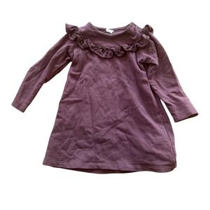 H&M Kids Dress Baby Girl 2T Long Sleeve Ruffle Neck Plum